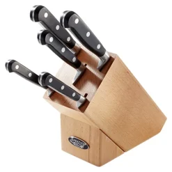 Best Sabatier 5 Piece Knife Block Wood Kitchen Utensils
