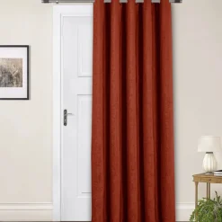 Discount Amberley Terracotta Eyelet Door Curtain Curtains
