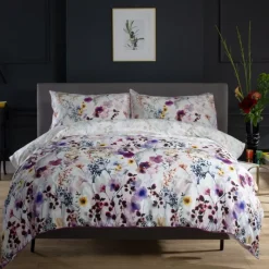 Fashion Watercolour Lavender Meadow Duvet Cover Set Duvet Covers