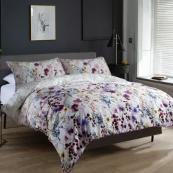 Fashion Watercolour Lavender Meadow Duvet Cover Set Duvet Covers