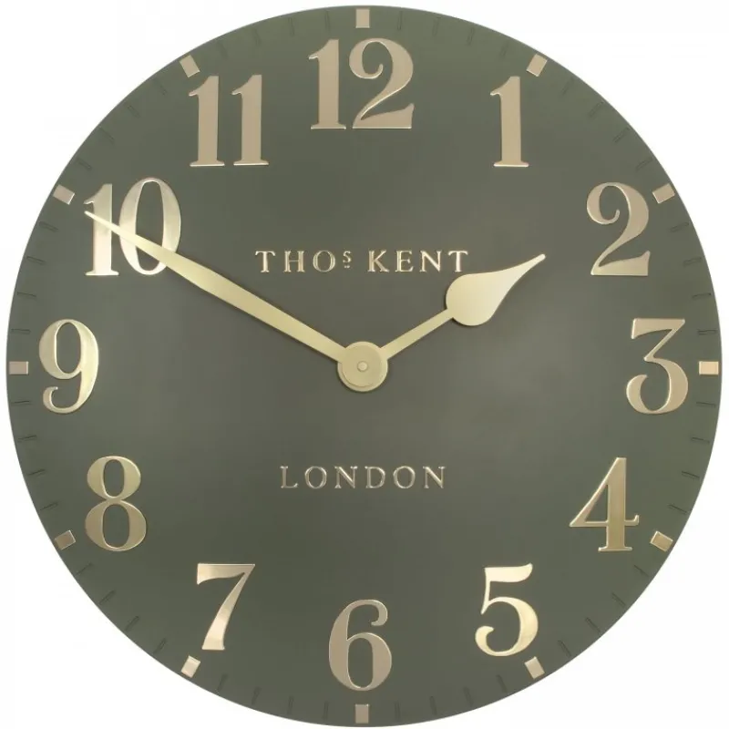 Discount 20" Arabic Lichen Green Wall Clock Clocks