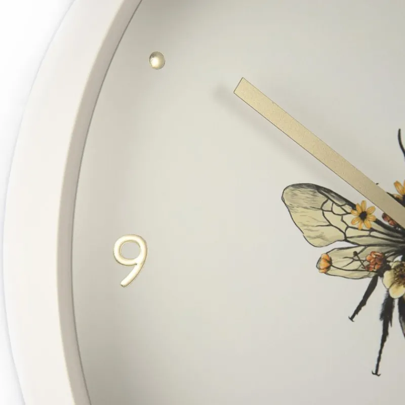 New 12" Bee In Bloom Wall Clock Clocks