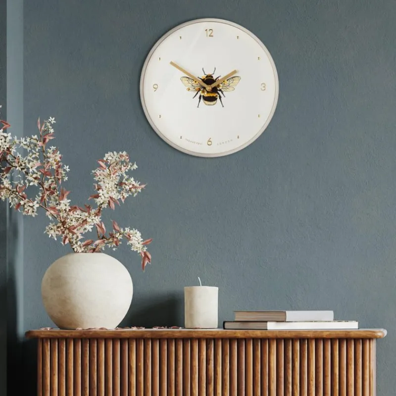 New 12" Bee In Bloom Wall Clock Clocks