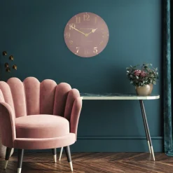 Discount Arabic 12" Blush Pink Wall Clock Clocks