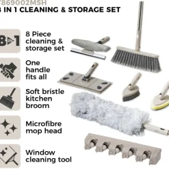 Discount 8 Piece Cleaning & Storage Set Latte Laundry