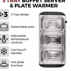 Discount 3 Tray Buffet Server Cooking Appliances