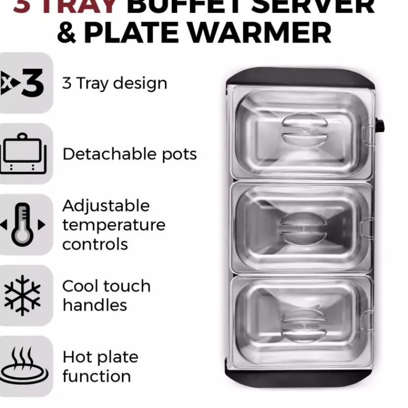 Discount 3 Tray Buffet Server Cooking Appliances