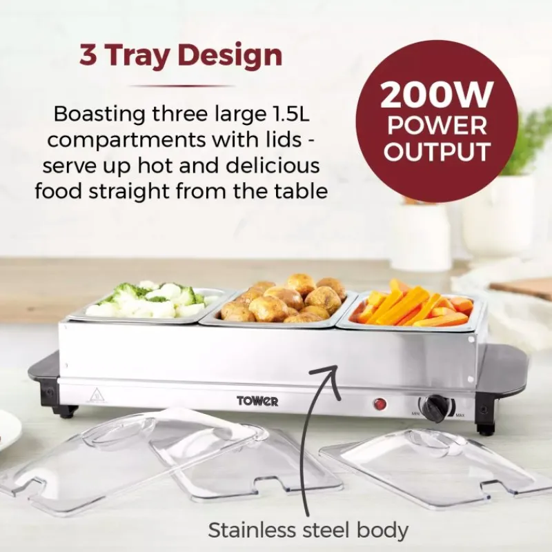 Discount 3 Tray Buffet Server Cooking Appliances