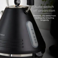 Best Ash 1.7L Pyramid Kettle Black Kettles & Toasters