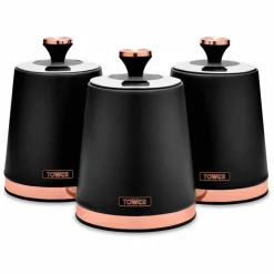 Best Cavaletto Set of 3 cannisters Black Food Storage