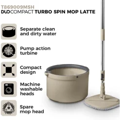 Best Duo Compact Spin Mop Latte & Grey Laundry