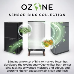 Discount Ozone 60L Sensor Stainless Steel Bin Bins & Bin Liners