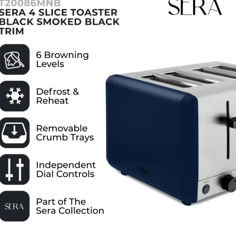 Best Sera 4 Slice Toaster Midnight Blue Kettles & Toasters