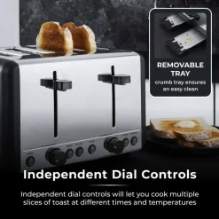 Discount Sera 4 Slice Toaster Black Kettles & Toasters