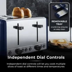 Best Sera 4 Slice Toaster Midnight Blue Kettles & Toasters
