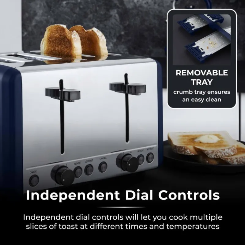 Best Sera 4 Slice Toaster Midnight Blue Kettles & Toasters