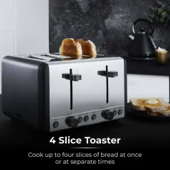 Discount Sera 4 Slice Toaster Black Kettles & Toasters