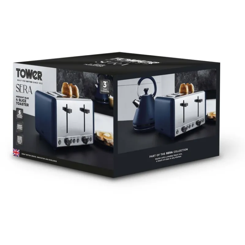 Best Sera 4 Slice Toaster Midnight Blue Kettles & Toasters