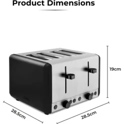 Discount Sera 4 Slice Toaster Black Kettles & Toasters