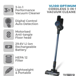 Outlet VL100 Optimum Cordless 3 in 1 Vacuum Cleaner Vacuum Cleaners