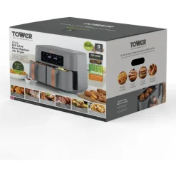 Sale Vortex Grey and Rose Gold 8.5L Dual Basket Air Fryer Cooking Appliances