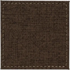 Best Brown Textured Faux Leather Coasters set of 4 Table Linen, Napkins & Mats