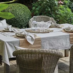 Fashion Chambray Natural Tablecloth Table Linen, Napkins & Mats