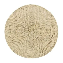 Outlet Circular White Rattan Placemat Table Linen, Napkins & Mats