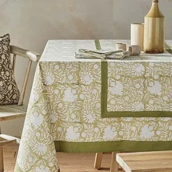 Hot Elise Olive Tablecloth Table Linen, Napkins & Mats