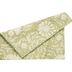 Online Elise Set of 2 Olive Hand Block Print Napkins Table Linen, Napkins & Mats