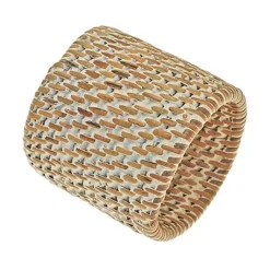 Discount White Rattan Napkin Ring Table Linen, Napkins & Mats