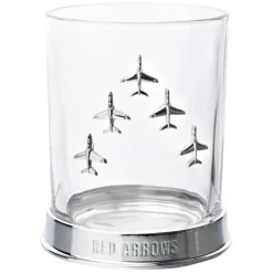 Hot RAF Glass & Metal Whiskey Tumbler Red Arrows Gifts | Glassware
