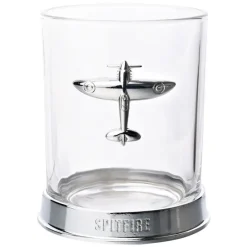 Hot RAF Glass & Metal Whiskey Tumbler Spitfire Gifts | Glassware