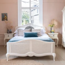 Hot Ivory Bedroom Double High End Bedstead Bed Frames