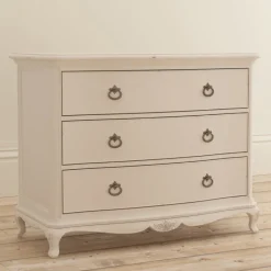 Fashion Ivory Bedroom 3 Drawer Low Chest Chest Of Drawers