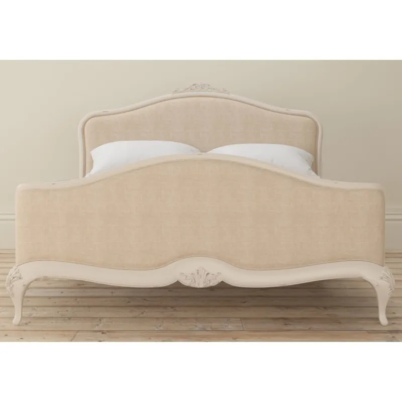 Discount Ivory Bedroom Double Upholstered Bedstead high end Bed Frames