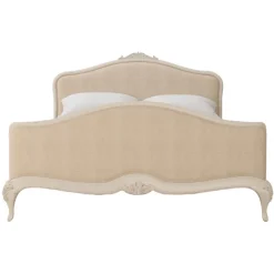 Discount Ivory Bedroom Double Upholstered Bedstead high end Bed Frames