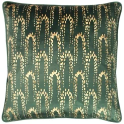 Sale Wisteria Printed Velvet Cushion Emerald Cushions
