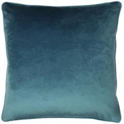Hot Wisteria Printed Velvet Cushion Petrol Cushions