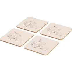 Best 4 Set of Animals Cork Coasters Table Linen, Napkins & Mats