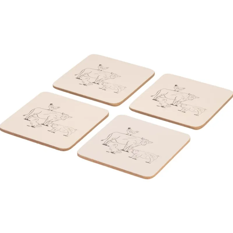 Best 4 Set of Animals Cork Coasters Table Linen, Napkins & Mats