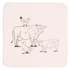 Best 4 Set of Animals Cork Coasters Table Linen, Napkins & Mats