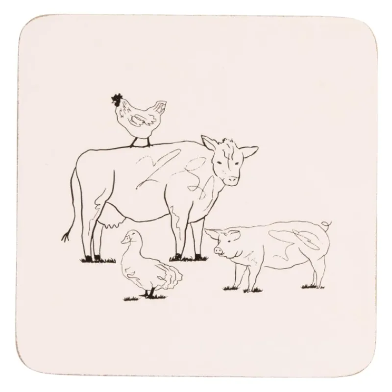 Best 4 Set of Animals Cork Coasters Table Linen, Napkins & Mats