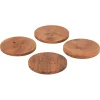 Sale 4 Set of Wooden Coasters Table Linen, Napkins & Mats
