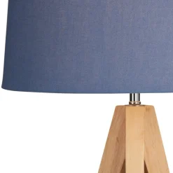 Sale Wooden Tripod Lamp Denim Table Lamps