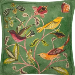 Clearance Holland Park Hedgerow Birds Cushion Green Cushions